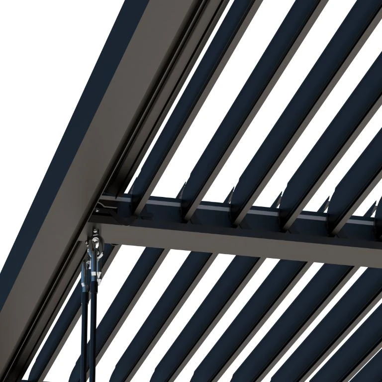 Aluminium Pergola met Lamellen Zwart 400 x 400 cm - Afbeelding 10